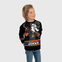 Свитшот детский Анахайм Дакс, Anaheim Ducks, цвет: 3D-черный — фото 2