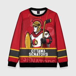 Свитшот детский Оттава Сенаторз, Ottawa Senators, цвет: 3D-черный