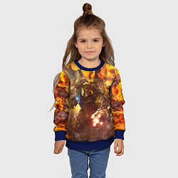 Свитшот детский CYBER DEMON IN FIRE DOOM BOSS, цвет: 3D-синий — фото 2