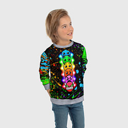 Свитшот детский Geometry Dash: Splashes of Paint, цвет: 3D-меланж — фото 2