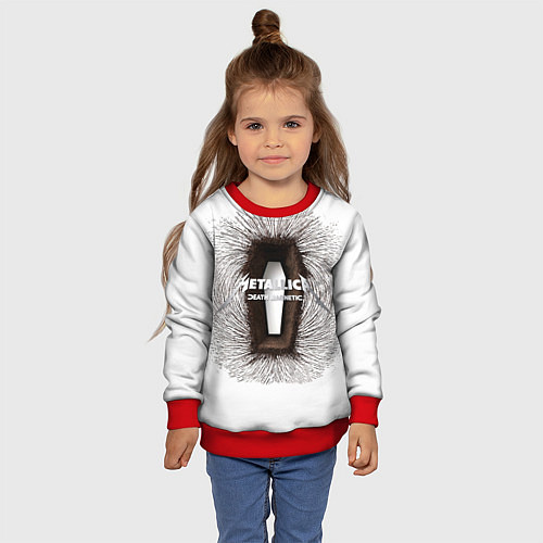 Детский свитшот Death Magnetic - Metallica / 3D-Красный – фото 4