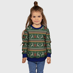 Свитшот детский Новогодний свитер c оленями 1, цвет: 3D-синий — фото 2