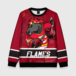 Свитшот детский Калгари Флэймз, Calgary Flames, цвет: 3D-черный