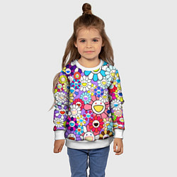 Свитшот детский Цветы Takashi Murakami, цвет: 3D-белый — фото 2