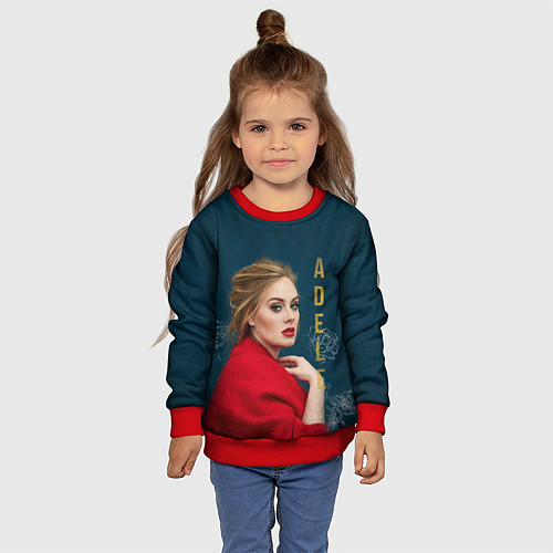 Детский свитшот Portrait Adele / 3D-Красный – фото 4