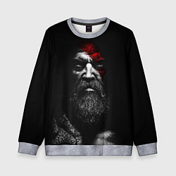 Свитшот детский ЛИЦО КРАТОСА, БОГ ВОЙНЫ GOD OF WAR, цвет: 3D-меланж