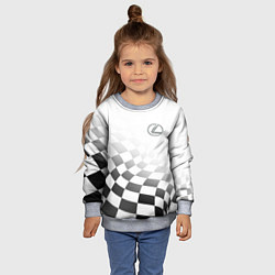 Свитшот детский Lexus, Лексус спорт финишный флаг, цвет: 3D-меланж — фото 2