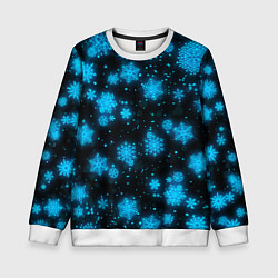 Детский свитшот НОВОГОДНИЕ НЕОНОВЫЕ СНЕЖИНКИ 2022 НОВЫЙ ГОД