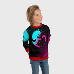 Свитшот детский ИНЬ ЯНЬ НЕОНОВЫЕ КОТИКИ, цвет: 3D-красный — фото 2
