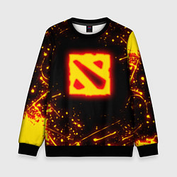 Свитшот детский DOTA 2 FIRE LOGO ДОТА 2 ОГНЕННЫЙ ЛОГО, цвет: 3D-черный