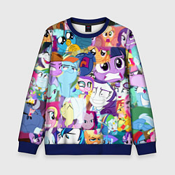 Свитшот детский My Little Pony Персонажи, цвет: 3D-синий