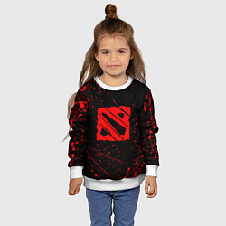 Свитшот детский DOTA 2 БРЫЗГИ КРАСОК, КРОВЬ, цвет: 3D-белый — фото 2