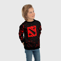 Свитшот детский DOTA 2 БРЫЗГИ КРАСОК, КРОВЬ, цвет: 3D-черный — фото 2