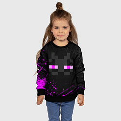 Свитшот детский MINECRAFT ЭНДЕРМЕН ЛИЦО, БРЫЗГИ КРАСОК, цвет: 3D-черный — фото 2