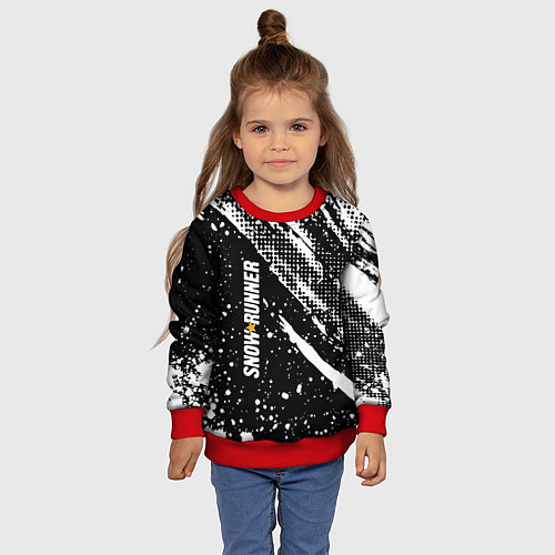 Детский свитшот SnowRunner Logo / 3D-Красный – фото 4