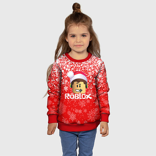 Детский свитшот ROBLOX НОВОГОДНИЙ SMILE 2022 / 3D-Красный – фото 4