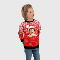 Свитшот детский ROBLOX НОВОГОДНИЙ SMILE 2022, цвет: 3D-черный — фото 2
