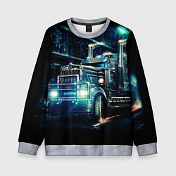 Свитшот детский Американский Грузовик Дальнобой 2022, цвет: 3D-меланж