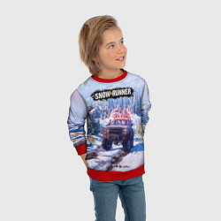Свитшот детский SnowRunner Гонки по бездорожью, цвет: 3D-красный — фото 2