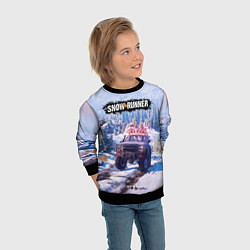 Свитшот детский SnowRunner Гонки по бездорожью, цвет: 3D-черный — фото 2