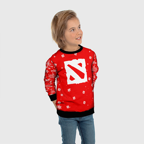 Детский свитшот НОВОГОДНИЙ ДОТА 2 НОВЫЙ ГОД DOTA 2 / 3D-Черный – фото 3