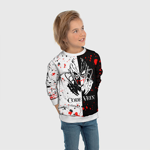 Детский свитшот Code Vein Logo / 3D-Белый – фото 3