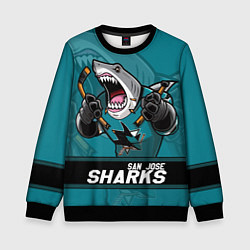 Свитшот детский San Jose Sharks, Сан Хосе Шаркс, цвет: 3D-черный