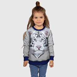 Свитшот детский Снежный нежный тигр, цвет: 3D-синий — фото 2