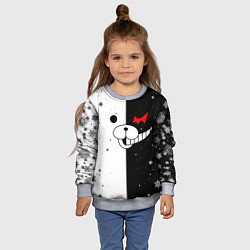 Свитшот детский НОВОГОДНИЙ МОНОКУМА ЧЁРНО БЕЛЫЙ НОВЫЙ ГОД 2022, цвет: 3D-меланж — фото 2