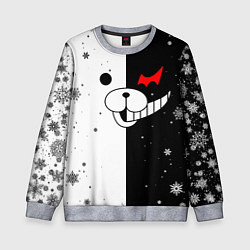 Свитшот детский НОВОГОДНИЙ МОНОКУМА ЧЁРНО БЕЛЫЙ НОВЫЙ ГОД 2022, цвет: 3D-меланж
