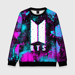 Свитшот детский НЕОНОВЫЙ БТС NEON BTS, цвет: 3D-черный