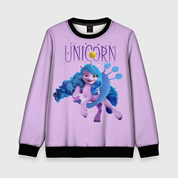 Свитшот детский Unicorn Izzy, цвет: 3D-черный