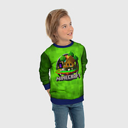 Свитшот детский Minecraft Logo Green, цвет: 3D-синий — фото 2