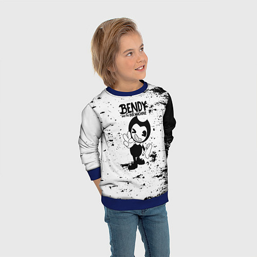Детский свитшот Bendy and the ink machine - Black & White / 3D-Синий – фото 3