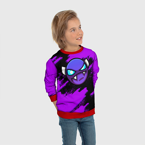 Детский свитшот Geometry Dash game - Геометри Дэш / 3D-Красный – фото 3