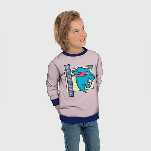 Детский свитшот Mr Beast Japan Full Print / 3D-Синий – фото 3