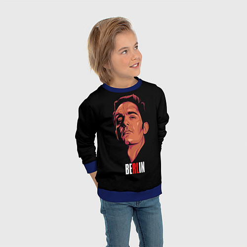 Детский свитшот БЕРЛИН, БУМАЖНЫЙ ДОМ / 3D-Синий – фото 3