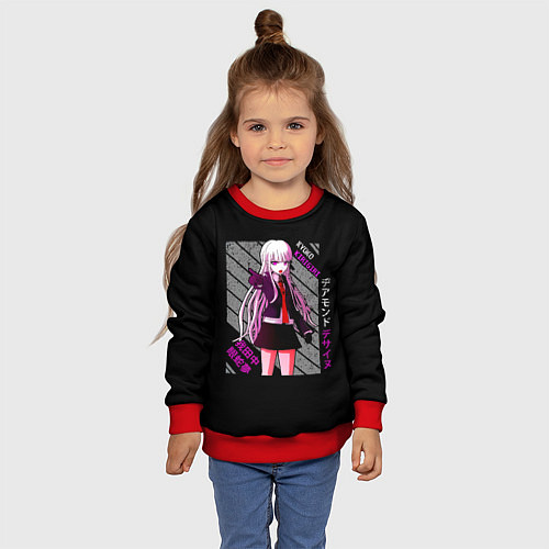 Детский свитшот Кёко Киригири - Danganronpa / 3D-Красный – фото 4