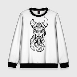 Свитшот детский Грозный викинг, цвет: 3D-черный
