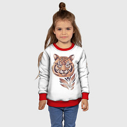Свитшот детский Тигр, принт, цвет: 3D-красный — фото 2