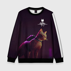 Свитшот детский Stray: Wandering Cat, цвет: 3D-черный