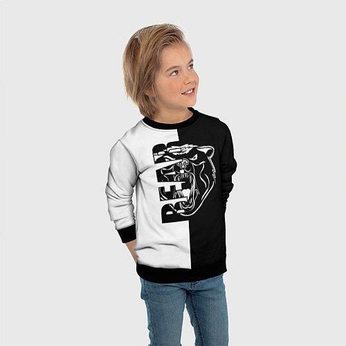 Детский свитшот BEAR Медведь / 3D-Черный – фото 3