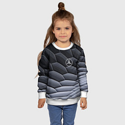 Свитшот детский Mercedes Benz pattern, цвет: 3D-белый — фото 2