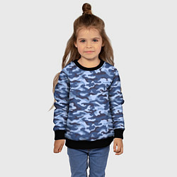 Свитшот детский Синий Камуфляж Camouflage, цвет: 3D-черный — фото 2