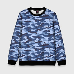 Свитшот детский Синий Камуфляж Camouflage, цвет: 3D-черный
