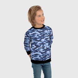 Свитшот детский Синий Камуфляж Camouflage, цвет: 3D-черный — фото 2