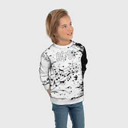 Свитшот детский ACDC - Музыкальные ноты, цвет: 3D-белый — фото 2