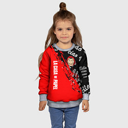 Свитшот детский La Casa de Papel bum bum ciao, цвет: 3D-меланж — фото 2
