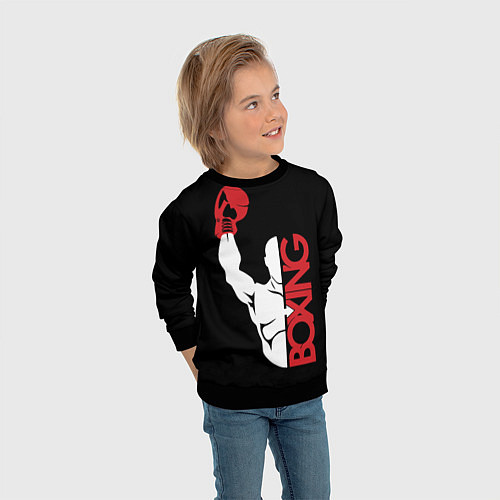 Детский свитшот Бокс Boxing / 3D-Черный – фото 3