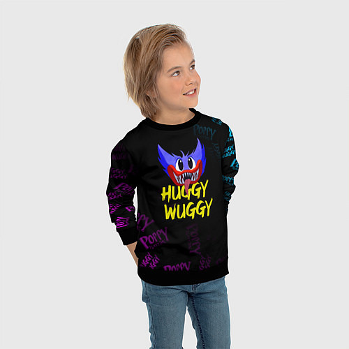 Детский свитшот HUGGY WUGGY PATTERN / 3D-Черный – фото 3